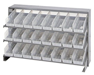 Quantum Storage Systems - QPRHA-101CL - Bench Rack W/24 Bins Clear