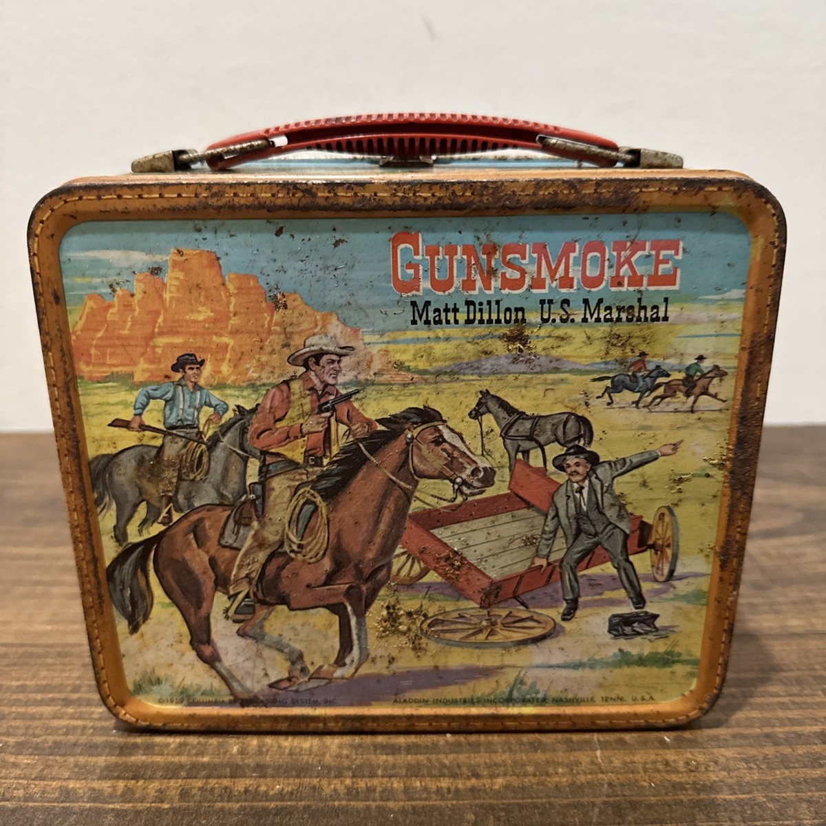 Vintage GUNSMOKE Lunch Box Famous Western Show Matt Dillion 1959 W