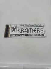 Meet And Eat At Kramer's Pittsburgh Pennsylvania Full Cover Matchbook Cover
