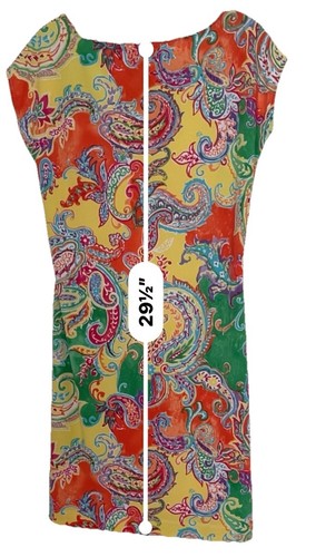 Lauren Ralph Lauren Small Petite Sleeveless Colorful Paisley Stretch Dress - Picture 4 of 6
