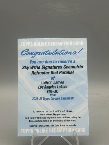 2025 Topps Chrome LeBron James Sky Write Signatures (RAW)