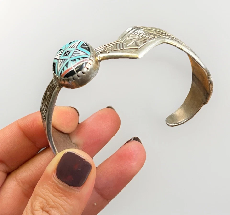 RMT Roderick Tenorio Sterling Silver Morning Star Cuff Bracelet Asymmetrical - Image 2 of 4