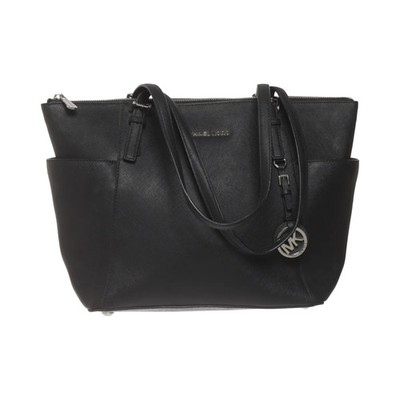 Michael Kors, Handtasche, model: jet set, Damen, Leder, Schwarz, Einfarbig #mDL
