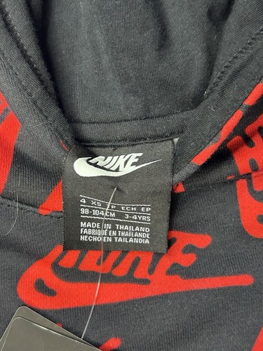 Nike pullover hoodie black and red size Kids 4 - Picture 2 of 6