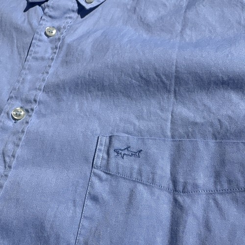 Paul and Shark Yachting Blue Long Sleeve Button Shirt Mens Size 46 XXL Pink Cuff - Picture 6 of 18