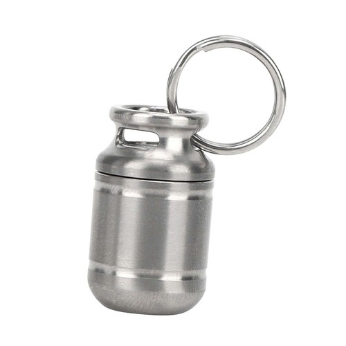 (S) Tragbarer Titanlegierung Medizin Halter Wasserdicht Lager Mini Pille FA - Bild 24 von 24