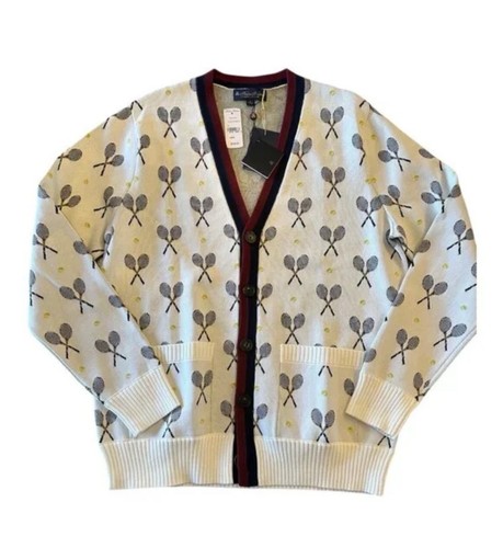 Brooks Brothers Special Edition Tennis Cardigan – XXL (White, Red, Navy, Yellow)