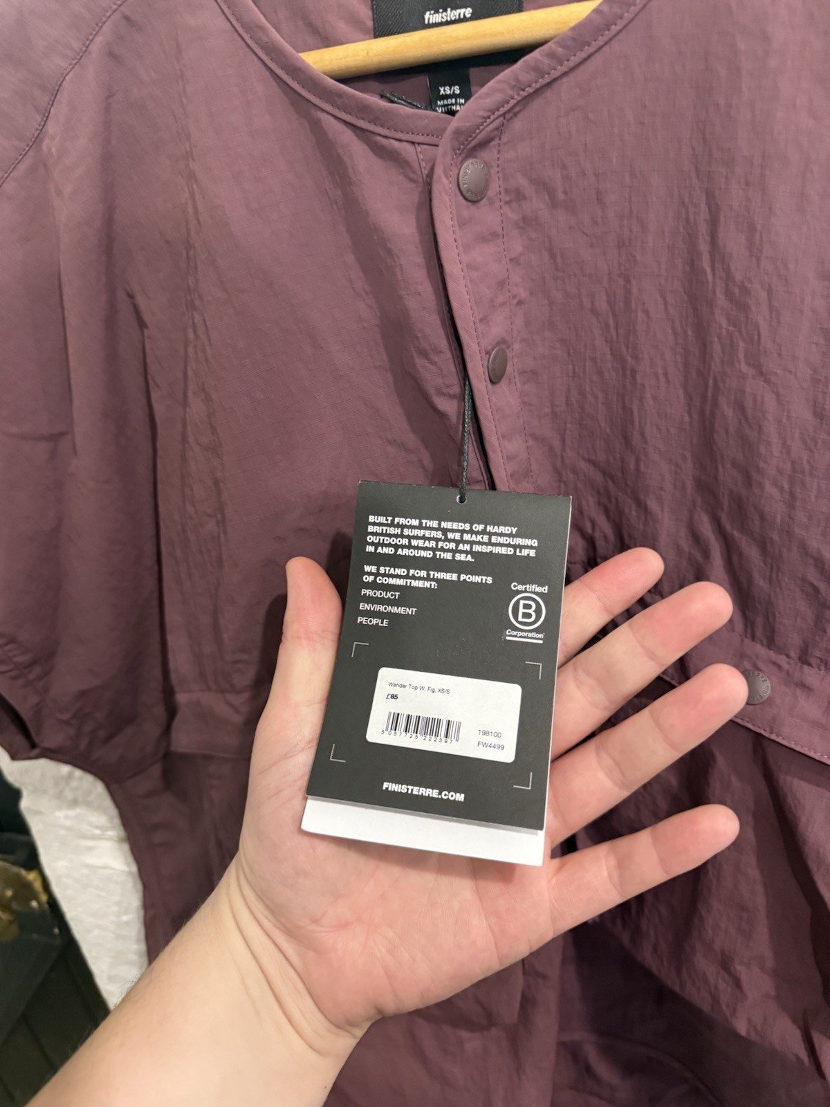 Finisterre Wander Top Activewear XS S NEW RRP £85 Fig Purple image 5