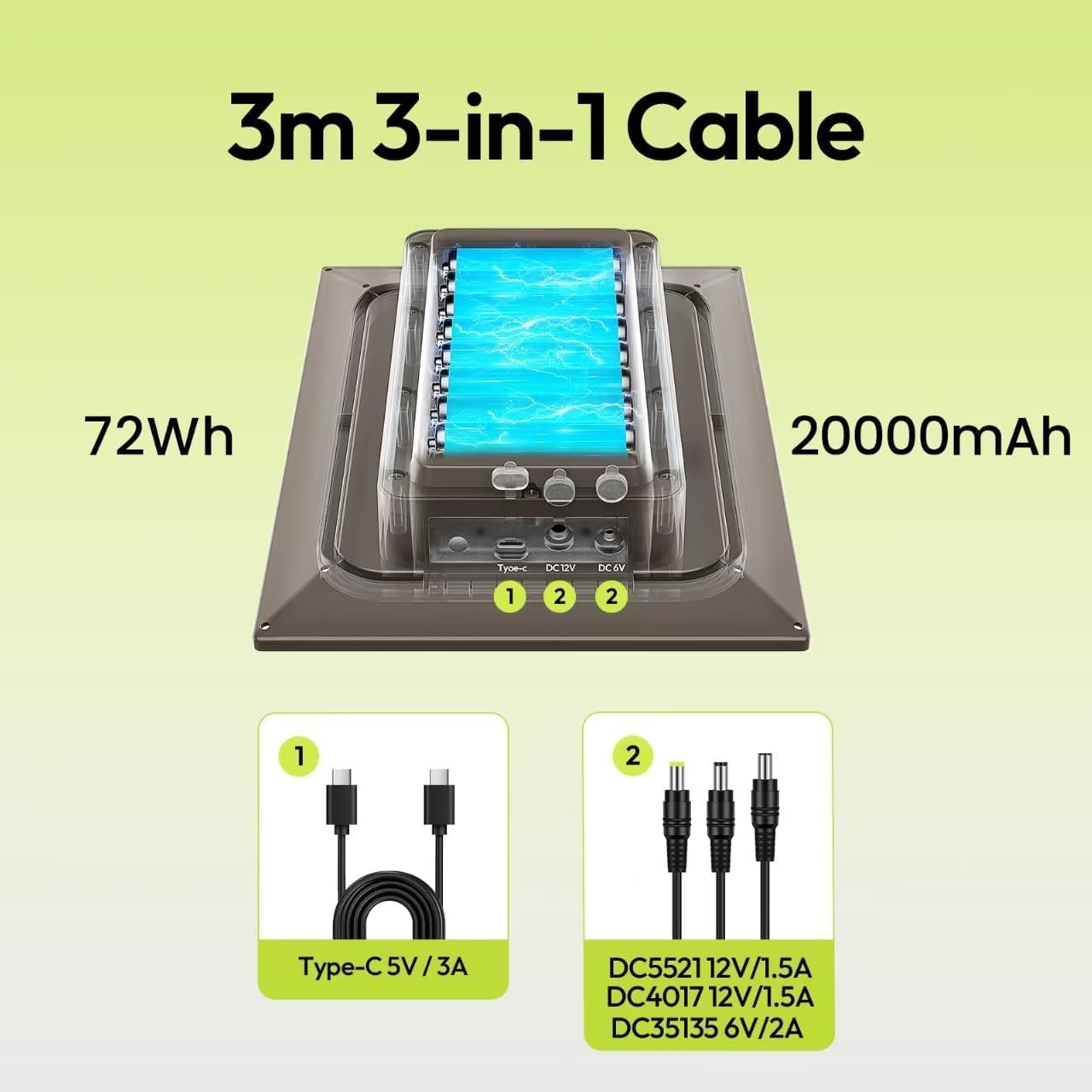 High-Capacity Solar Panel with Built-in Battery - Perfect for Security Cameras