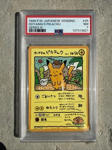 1998 POKEMON JPN VENDING SER III #25 OOYAMA'S PIKACHU PSA 7