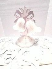 4 Of Beistle Vintage White Honeycomb Wedding Bells With Dove Table Decoration 