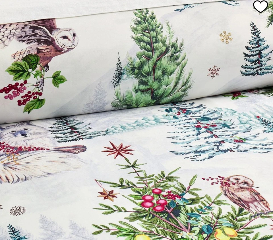 Funda nórdica y fundas Pottery Barn Enchanted Winter Forest completa/queen, venta al por menor $269 Foto 3 de 4