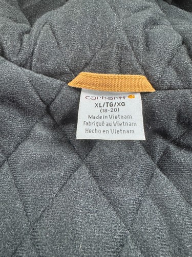 Carhartt Canvas Jacket Coat Quilt Lining Hooded RN13706 Size Youth XL 18/20 - Picture 5 of 9