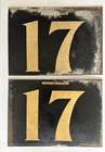 Vintage Gas Station Price Sign Pair 1930s Metal Tin 17