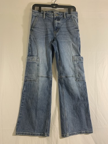 KanCan Mid Rise Cargo Wide Leg Jean Women’s Size 3/25 #KC9360M Med Wash Y2K