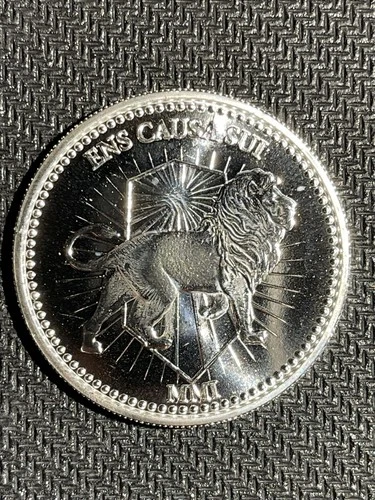1 oz .999 Fine Silver Round John Wick Ens Causa Sui Lion Bullion  NO RESERVE