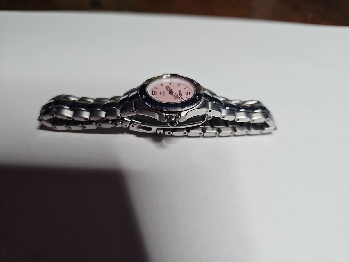 Seiko Coutura Ladies 26mm Watch Pink MOP Dial Diamond Accent