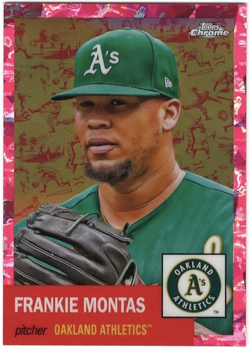 2022 Topps Chrome Platinum Frankie Montas Toile Cream & Fuchsia Atomic 047/100 - Picture 1 of 2