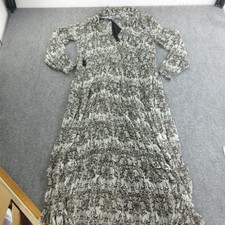 Anthropologie Dress Womens XL Black Animal Floral Maxi Long Sleeve Boho Tiered