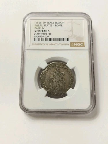 NGC ITALY Paul IV Rome mint, 1555-59.Papal State. Rare 