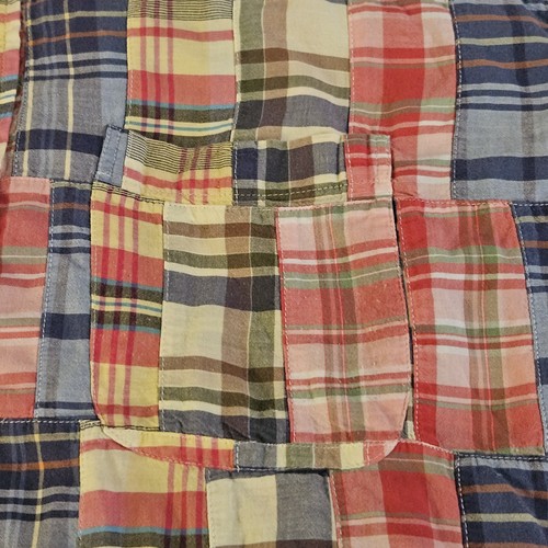 Lands End Madras Plaid Shirt Mens XXL Patchwork Cotton Short Sleeve India - Picture 3 of 9