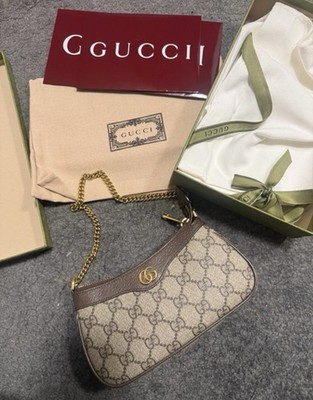GUCCI Ophidia Mini GG Supreme Canvas Handtasche Bag Damen Beige