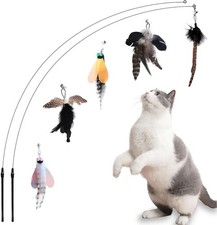 Cat Feather Toys, Indoor Cat Interactive Toys, Flexible Wire and
