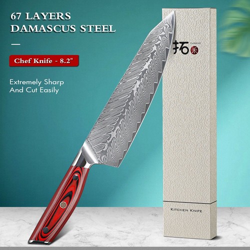 TURWHO Chef Knife Japan VG10 Damascus Steel Santoku Slicing Kitchen Cook Knives - Picture 41 of 55