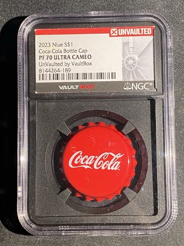 2023 Unvaulted Niue Coca-Cola Bottle Cap S$1 PF-70 ULTRA CAMEO NGC SILVER COIN