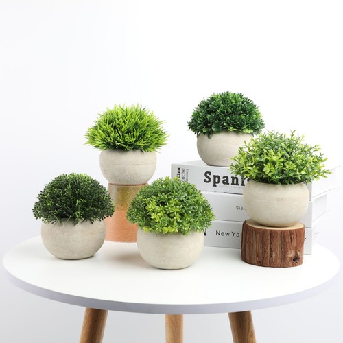Mini plantas falsas en maceta vegetación artificial plantas realistas topiarios enemigo hogar  - Imagen 2 de 32