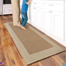 Super Absorbent Anti-Fatigue Kitchen Mats - Non-Slip Washable Braided Rug 17"x47