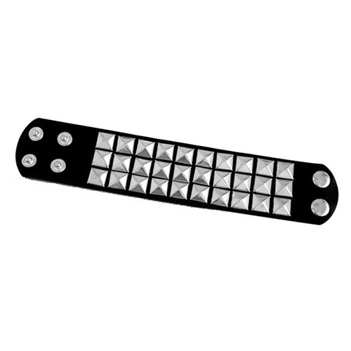 Studded Pyramid Leather Bracelet Punk Gothic Thrash Metal Rockabilly - Picture 3 of 4