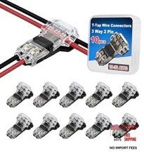 Tap Wire Splice Connectors for 18-22 AWG,3 Way 2 Pin Low Voltage Wire White
