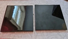 Antique U.S.E.T. U.S. Encaustic Tile Co. GLOSS BLACK Architectural Tile Pair