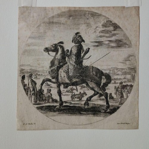 Stefano Della Bella Original Etching 1640 “Coloured Man on Horseback” Paris COA - Picture 13 of 18