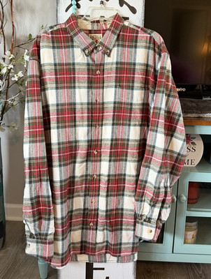 RedHead Flannel Cotton Plaid Long Sleeve Button-Down Shirt Red/Blue 2XLT