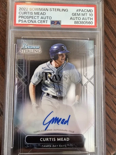 Curtis Mead 2022 Bowman Sterling #PA-CMD PROSPECT Auto - Graded PSA 10 