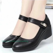 Fashion Women Wedge Heel Pumps Comfort High Heels Party Shoes Footwear
