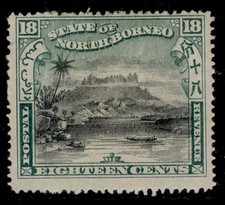 NORTH BORNEO QV SG108, 18c black & green, M MINT. Cat &pound;50.