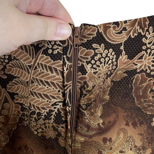 Vintage Y2K Studio I Women’s Size 12 Brown Floral Paisley Zipper Back Tank Dress - Picture 6 of 8