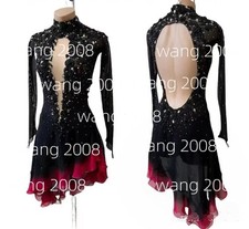 Ice Figure Skating Dress Rhythmic Gymnastics Twirling Competition black dyeing