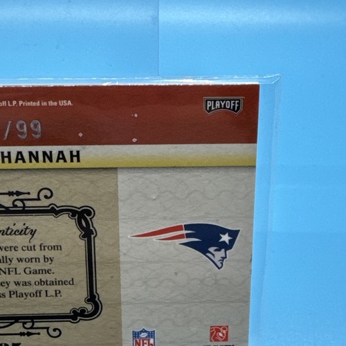 2007 PLAYOFF JOHN HANNAH PATRIOTS TIMELINE T-JH JERSEY FOOTBALL CARD 64/99 - Picture 16 of 22