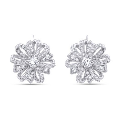 Leverback Drop Earrings Simulated Diamond 925 Sterling Silver