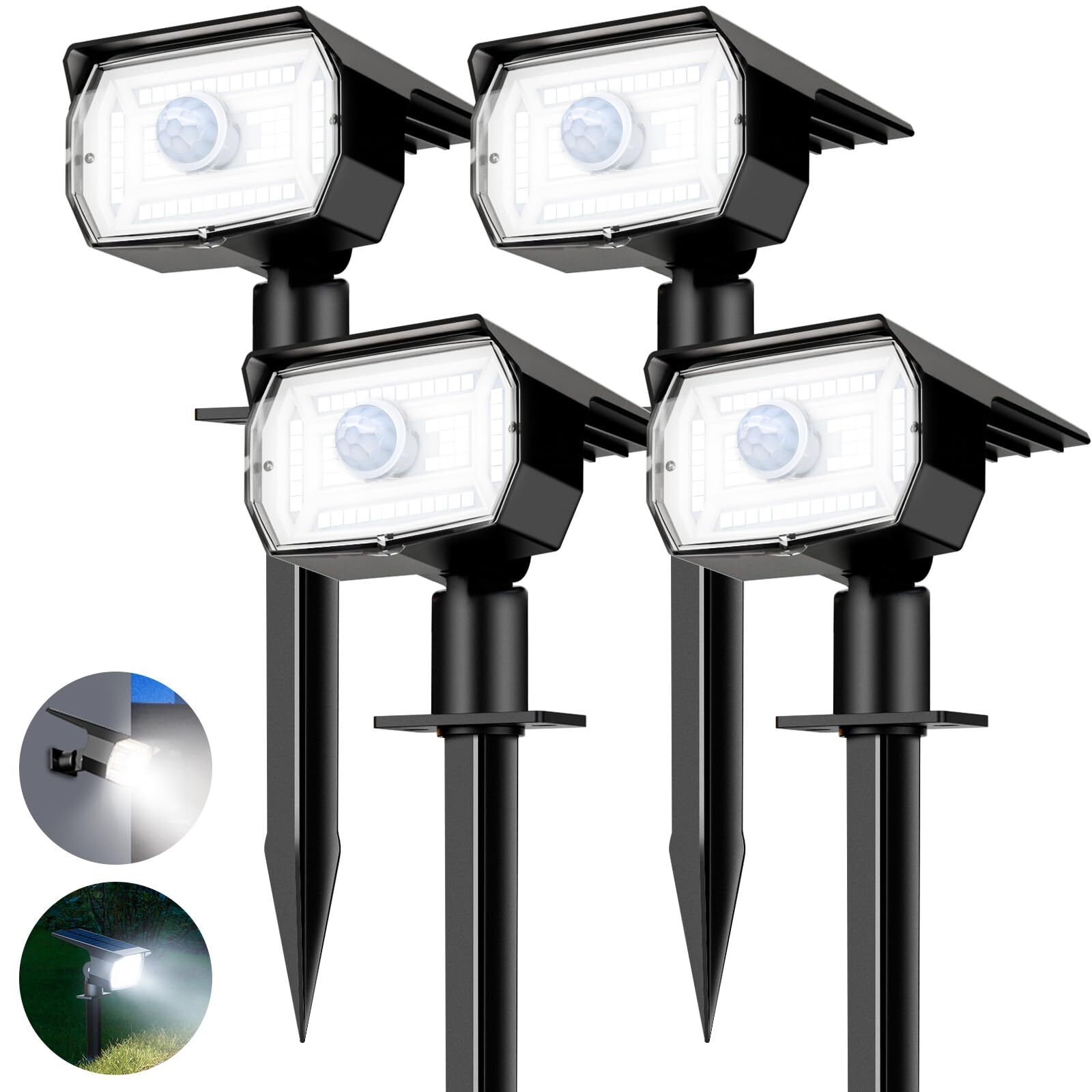 nipify 4 Pezzi Faretti Solari a Led da Esterno con Sensore di oviento nipify 4 Pezzi Faretti Solari a Led da Esterno con Sensore di oviento