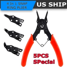 4 in 1 Snap Ring Pliers Plier Set Circlip Combination Retaining Clip Steel Red