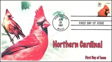 AO-2480-1, 1991, Cardinal, Add-on Cachet, First Day Cover, SC 2480