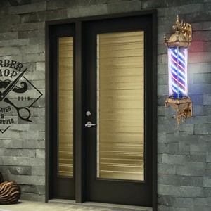 LED Sign Lamp Barber Pole Light Rotating Hair Salon Sign Light Lamp 32*90cm！
