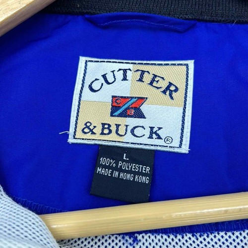 VINTAGE CUTTER&BUCK 90s MENS CLOR-BLOCK WINDBREAKER JACKET SIZE LARGE RED BLUE - Picture 9 of 11