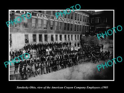 OLD POSTCARD SIZE PHOTO OF SANDUSKY OHIO THE AMERICAN CRAYON Co c1905