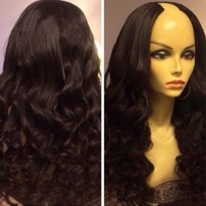 Long U Part Human Hair Wig Body Wave Virgin Peruvian Middle U Part